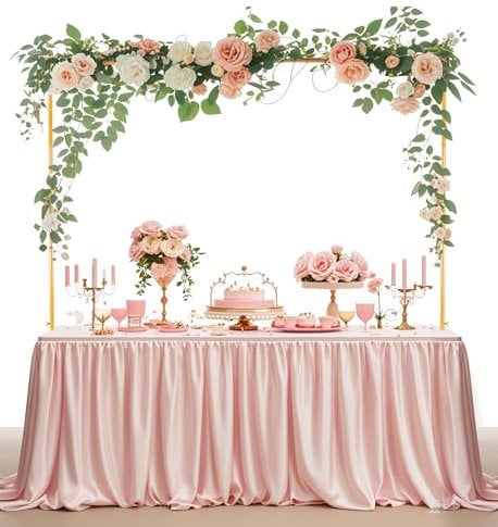 ZIRUU Adjustable Over The Table Rod Stand with Clamps Gold Table Table Arch Stand Hanging for Picnic Dinner Birthday Wedding Party Halloween Christmas Decor