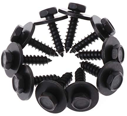 Zeiwohndc 10 Stück 4 8 X 19 Mm Selbstschneidende Schrauben Mit Unverlierbarer Loser Unterlegscheibe 8 Mm Sechskant Für Kopf Schwarz