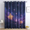 DlaQoryx Süße Sterne Vorhang Blickdicht, Sternenhimmel Kinder Vorhänge Mit ösen Blackout Curtain Thermo Vorhang Schlafzimmer Wohnzimmer Verdunklungsvorhänge 2er Set H 145 x B 140 cm