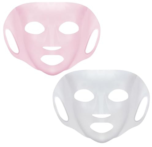 Lot de 2 masques faciaux en silicone, masque facial réutilisable, support de masque facial en silicone, housse de masque facial