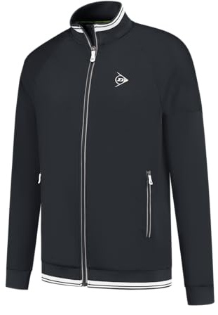 DUNLOP CLUB HERREN TENNIS STRICKJACKE, Schwarz, XXXL
