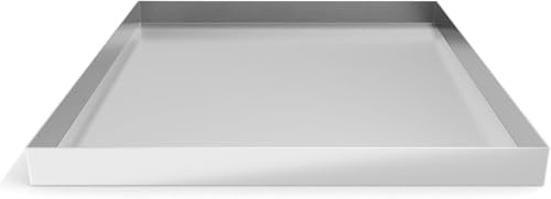 Waschmaschine Drain Pan 27 x 25 x 2,5 Zoll, 304 Edelstahl Geschirrspüler Drain Pan, Heavy Duty Waschmaschine Drip Tray, Waschmaschine Tray für Bodenschutz, kein Loch