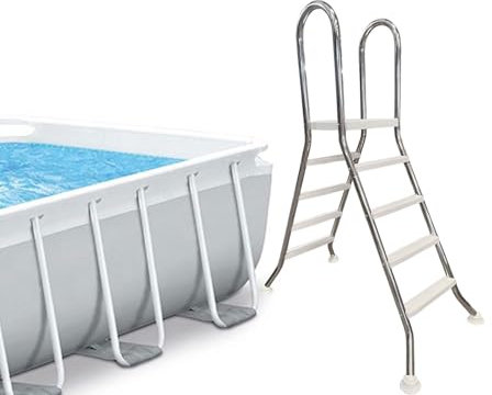 AIBOTY Hochleistungs-Poolleiter mit abnehmbaren Stufen für 52 Zoll Tiefe über dem Boden, 4-stufige Schwimmbadleiter aus Edelstahl 304, Tragfähigkeit 550 lb