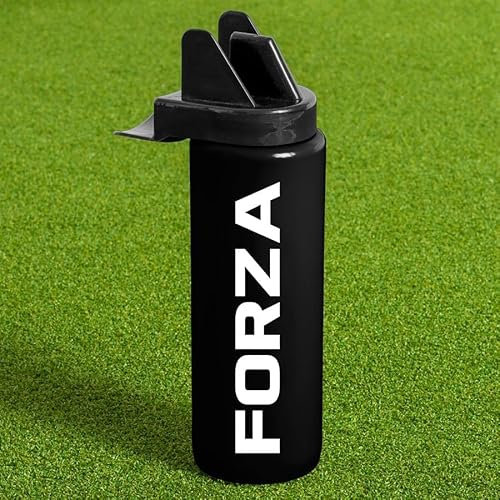 FORZA Bouteille d’Eau de Sport Hygiénique de 1 Litre | Bouteille Sans BPA avec Embout Sans Contact | Idéale pour les Équipes Sportives | Équipement Essentiel (Noir, Pack de 10)