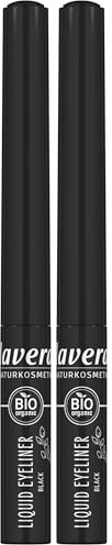 lavera Liquid Eyeliner -Black 01 - langanhaltend & wischfest - ohne Krümeln oder Verschmieren - präziser Filz-Applikator - Naturkosmetik - 1 Stück (Packung mit 2)
