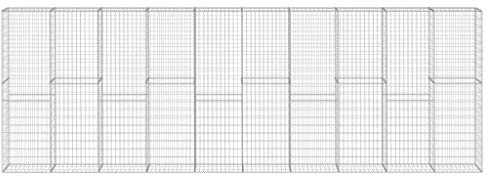 Nqyjm Clôture en Maille de Jardin Mur à Gabion avec Couvercles Acier Galvanisé 600x30x200 cm, Panier de Gabion Cages à Pierres pour Terrasse Extérieur Pelouse Décorative