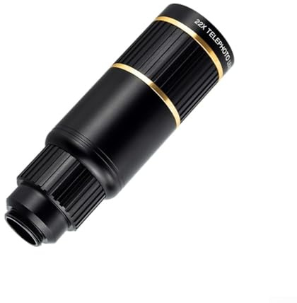 22x HD Telephoto Lens for Smartphone - 720mm Equivalent Zoom for Wildlife & Sports - Compact Monocular Telescope with Tripod Mount for iPhone for Android(Black)