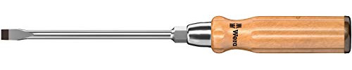 Wera 05018020001 Serie Holz, Schlitz-Schraubendreher 930 A mit Holzheft und Lederkappe, 1.2 x 7 x 125 mm