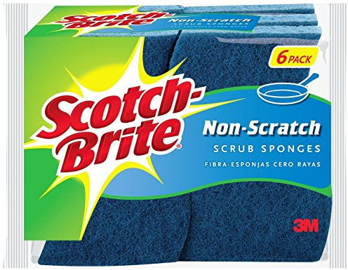 3M 526 No Scratch Multi-Purpose -ponge - r-curer, 4 2/5 x 2 3/5'', Bleu, 6/Pack