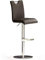 Robas Lund Barhocker Braun Leder mit Lehne Barstuhl drehbar 360 Grad, Hocker höhenverstellbar, BAR.DO 50 x 42 x 116 cm