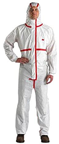 3M™ 4565L Traje de protección, blanco+rojo, tipo 4/5/6, talla - Pack de 20 Unidades