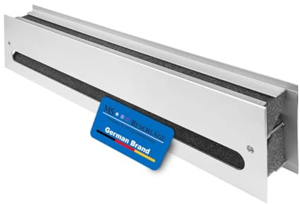 MS Beschläge schalldämmendes Türlüftungsgitter Aluminium weiß oder silber | geprüft nach EN ISO 717-1 | Lüftungsgitter Schallschutzgitter 450x100mm | beidseitig inkl. Befestigung (Silber eloxiert F1)