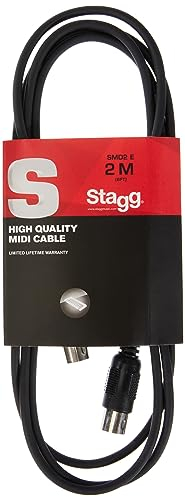 Stagg SMD2 E 2 m 5 Pin DIN Male Connector MIDI Cable