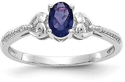 Ring Weißgold 10 Karat (375) Saphir Diamant poliert