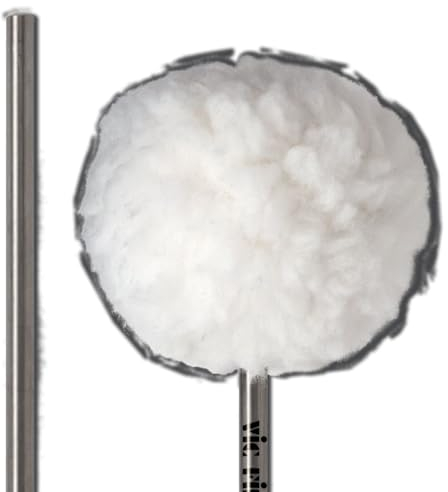 Vic Firth VicKick Bass Drum Beater - Medium Felt Core Covered with Fleece, Oval Head