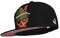 Wiesnrocker I WR1002 I Snapback-Cap I Schwarze Schild-Mütze, 3D-Stick orange & Khaki, stylisch, viele Details, hochwertig, größenverstellbar, Unisex