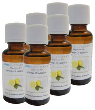 LUFTMAXX 6 x Duftöl Zitrone natürlich je 30 ml für Staubsauger mit Wasserfilter Wasserstaubsauger und Lufterfirscher