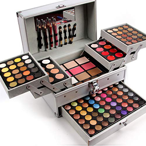 Trousse Trucchi Donna, Trousse Trucchi Ragazza, 132 Colore Palette di Ombretti per Trucco, Trucchi Tutto in Uno Tavolozza Completo Valigetta con Ombretto, Gloss, Rossetti e Polveri Viso