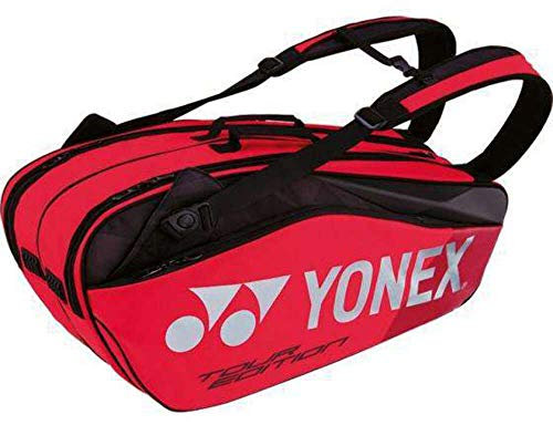 YONEX Thermobag 9826 Schlägertasche mit 2 Hauptfächern für Tennis, Badminton und Squash, Color- Red