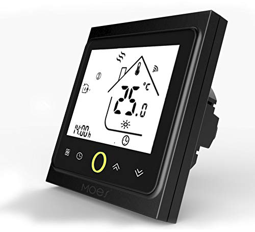 MOES Termostato Inteligente Controlador de Temperatura WiFi Control de Vida/Tuya APLICACIÓN para calderas de Gas de Agua Calefacción 5 + 1 + 1 programable, Funciona con Alexa Inicio de Google