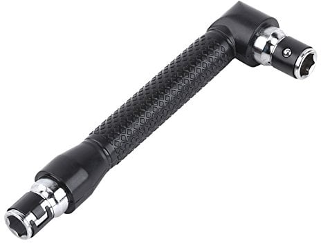L-Shaped Socket Wrench, Double Head Hex Socke Screwdriver Bits Hand Tool 90 Degree Right Angle Screwdriver 1/4 Inch(Black)