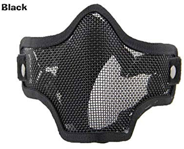 AOLS Maske Steel Mesh Half Face für Paintball & Airsoft (Black)