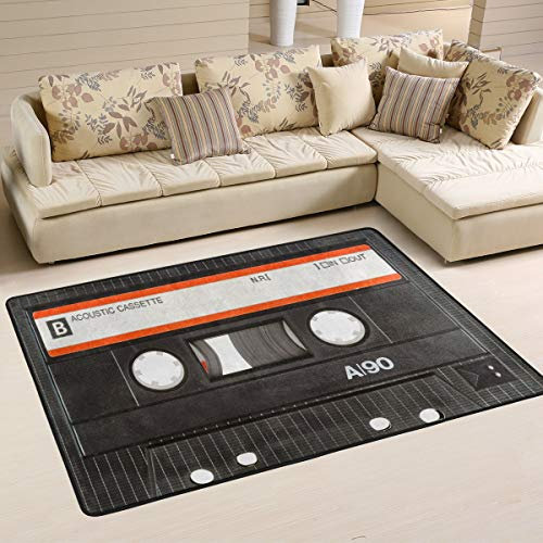 Mnsruu Teppich im Vintage-Design mit Kassettenmuster, 183 x 122 cm