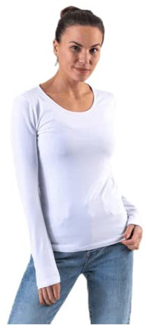 ONLY Women's Onllive Love Life L/S Oneck Top Noos Jrs T Shirt, White, XL UK