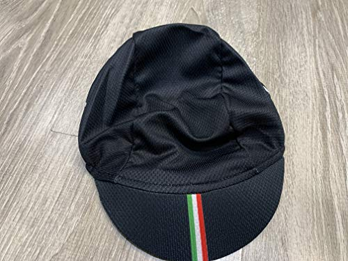 SIX2 Fahrradkappe, Unisex, Erwachsene, Schwarz/Logo, One Size