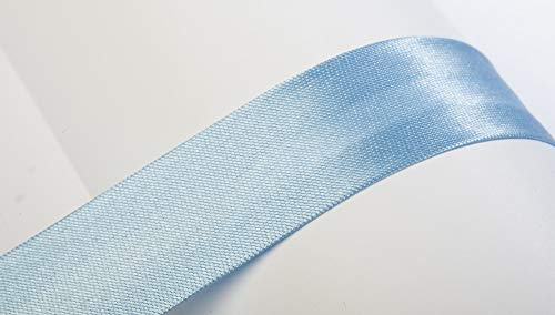 Jajasio Schrägband, 10m, Atlas (Satin), 19mm, gefalzt 36 ? hellblau, Textilband, Einfassband in 40 Farben