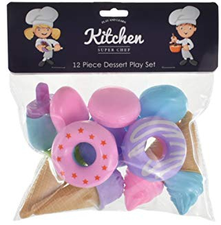 KandyToys 12 Piece Pretend Play Ice Cream Kitchen Toy Food Set | Kids Toys
