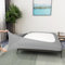 Alyvia Spring Boxspring-Abdeckung, Jersey-Strick dehnbarer Rundumbezug für alle vier Seiten, Bettrock für Hotel und Zuhause, Einzelbett/Einzelbett XL, Silber