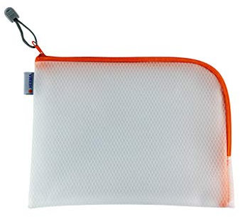 HERMA 20012 Trousse de toilette A5 à fermeture éclair (26 x 20 cm) petite pochette transparente à fermeture zip pour produits cosmétiques, liquides, maquillage, brosse à dents, sac cosmétique, orange