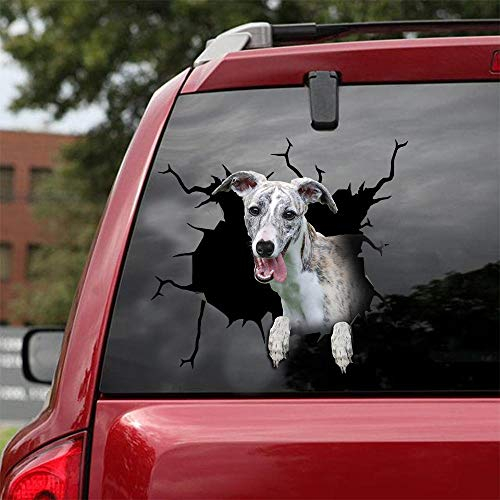 Ocean Gift Greyhound Auto Decals, Hund Auto Aufkleber 2 Stück - Realistische Windhund Aufkleber für Autofenster, Wände Serie 48, Größe 20,3 x 20,3 cm