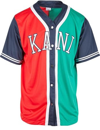Karl Kani Herren KKMQ12148RED College Block Baseball Shirt red/Green/Navy red, M