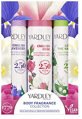 Yardley London Traditional Body Spray Gift Set, 3x75ml