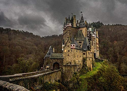 MQOK 4000 Stück Jigsaw Puzzle, Burg Eltz Ölgemälde Jigsaw Puzzle Puzzles für Erwachsene Puzzles Tiere Puzzles