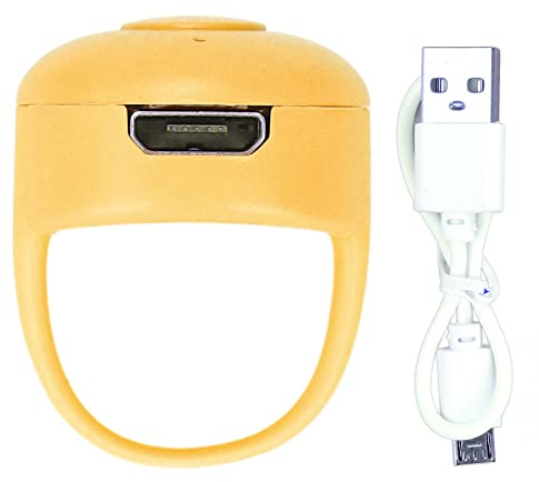 ASHATA Bluetooth Fingertip Video Controller Clicker für Tik Tok, Unterstützt Video Page Flip Browsing und Like, Smart Ring Controller Fernbedienungsring für Alle Smartphones(Gelb)