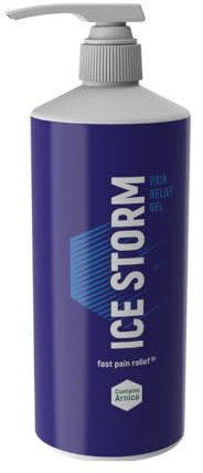 Ice Storm Fast Pain Relief Gel 16 Oz Dispenser Pump – Instant Cooling Muscle Gel with Active Menthol Ingredient & Soothing Arnica – 6 Hour Effect