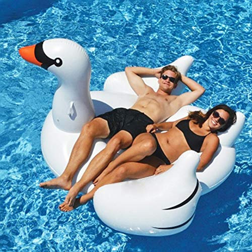 Riesiger aufblasbarer luxuriöser weißer Schwan-Pool-Float Spaß-Strand-Floaties Schwimmparty-Spielzeug Sommer-Pool-Raft-Lounge für Erwachsene Kinder