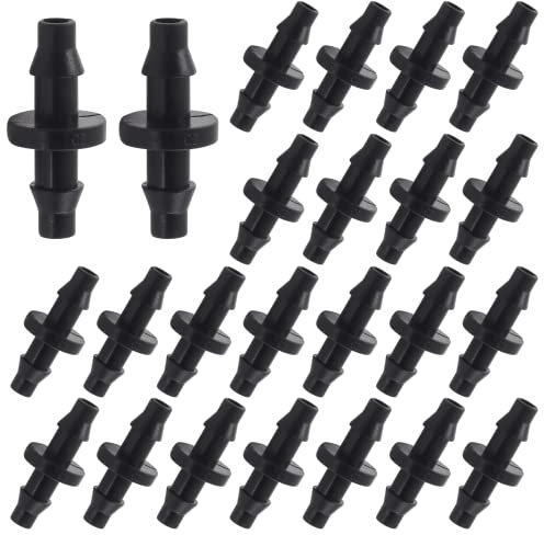 Moicstiy 150 Stück 1/4 Zoll Tropfbewässerung Kupplung Armaturen gerade Kupplung Widerhaken Verbinder für 4/7 mm Rohr Tropfbewässerung Bewässerungssystem