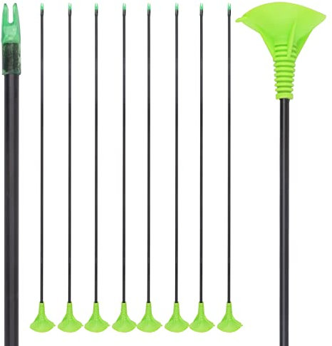 NIKA ARCHERY 28 Zoll Pfeil Bogenkönig Pfeile für Bogenschießen 8er Set aus Fiberglas mit orangenem Saugnapf Kinder Bogen