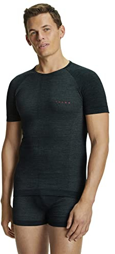 FALKE Herren Funktionsshirt Wool Tech. Light, Funktionsmaterial Wolle, 1 Stück, Grün (Holly 7385), S