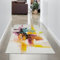 CARPETIA Bunter Designerteppich Wohnzimmer | abstrakt Mehrfarbig Creme gelb Größe 80x150 cm