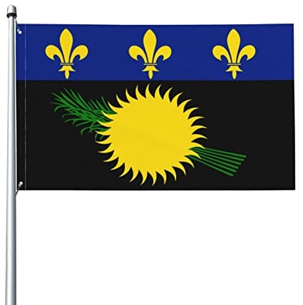 Guadeloupe-Flagge, 9,1 x 1,5 m, UV-beständig, Gartenflagge, Außenflagge mit Ösen