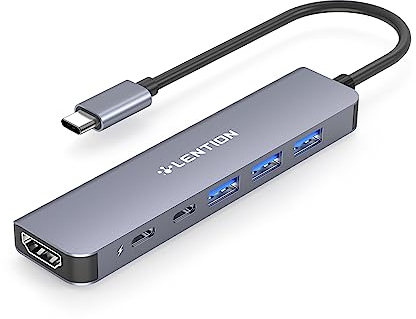 LENTION USB C Hub mit 4K30Hz HDMI, 100W PD, USB-C Datei, USB 3.0, USB C Multiport Adapter USB C auf USB kompatibel 2023-2016 MacBook Pro/Air, Neues Mac, iPhone 15 Plus Pro Max, Thunderbolt 3/4