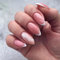 JUSTOTRY 24 Pièces Amande Faux Ongles Court avec Plume Motif,Blanc French Press on Nails Courts,Nude Stiletto Faux Ongle avec Colle Pour Femme et Ado,Moyen Faux Ongles à Coller Nail Art