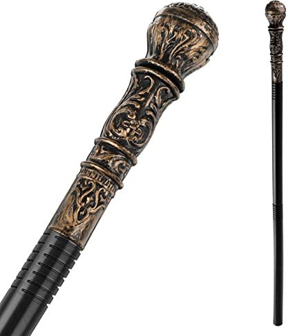 SAFIGLE Gehstock In Antikgold Elegantes Vintage-Requisitenkleid Canes Festival Halloween-Kostümzubehör Für Erwachsene Kinder