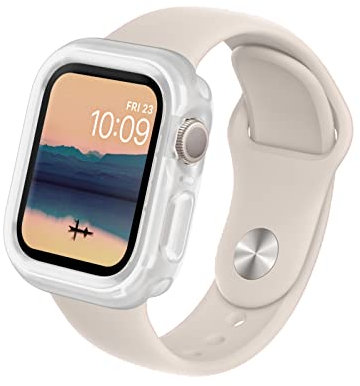 RhinoShield Bumper Case kompatibel mit Apple Watch Serie 9/8 / 7 [41mm] | CrashGuard NX - Stoßdämpfende Schutzhülle im schlanken Design, rutschfest - Transparent