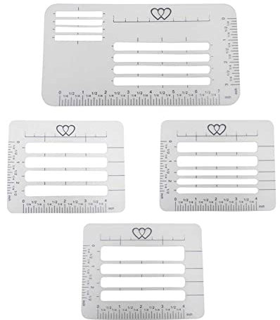 4 Stück Umschlag-Adressleitfaden Schablone Kunststoff gerade Linie Vorlage Lineal für Dankeskarten, Einladungen, Grußkarten, Scrapbooking, Tagebuch (4 Stile)
